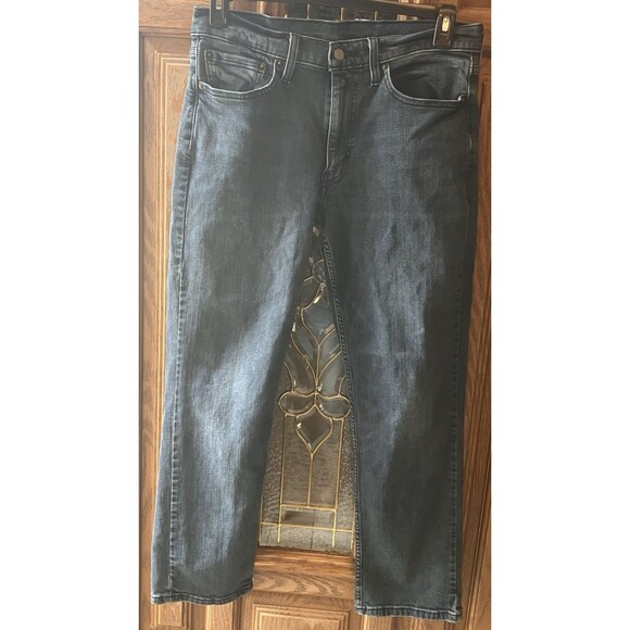 Levi's 514 Straight Blue Jeans Men's Size 33x30 Dark Wash Denim Black Label EUC - Picture 1 of 16